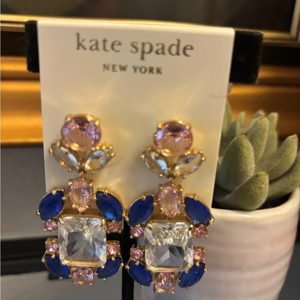 Kate Spade Blue and Pink Gemstone Earrings